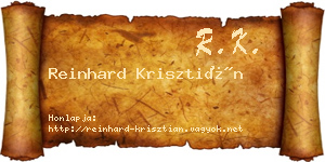 Reinhard Krisztián névjegykártya